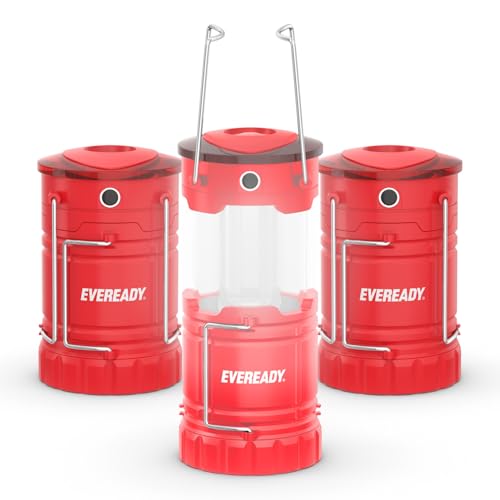 Red LED Camping Lantern 360 PRO 3-Pack - Super Bright Water-Resistant Tent Lights