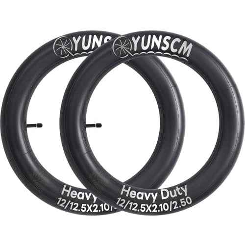 2-Pcs 12"/12.5" Heavy Duty Bike Tubes 12/12.5x2.10/2.50 AV32mm Schrader Valve 52/64-203 Inner Tubes Compatible with 12x2.10/2.50 12.5 x 2.10/2.50 Bicycle Bike Tire Tubes