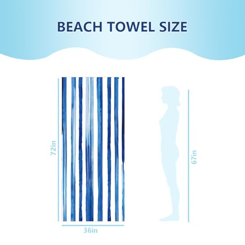 Oversized Beach Towel 36 x 72 in Microfiber Pool & Bath Towel for Adults
