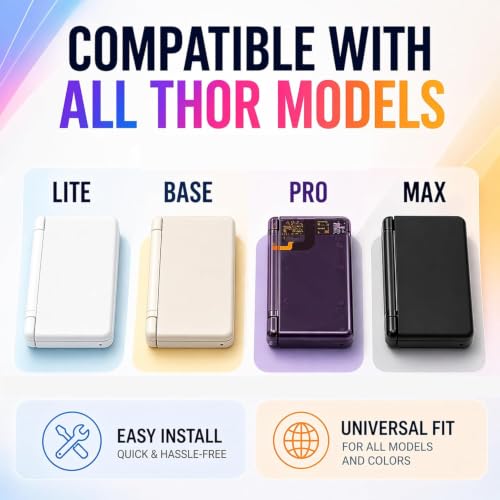 Ayn Thor Handheld Gaming Console Grip Case Black - Ergonomic TPU Cover with Thick Handles