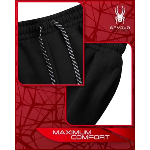 Spyder Mens Cargo Joggers - Soft Poly Fleece Mens Sweatpants with Pockets and Drawcord Waistband for Jogging Hiking Workout