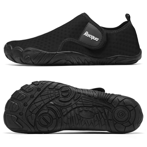 Water Shoes for Men Women Quick Dry Beach Swim Footwear - Black 10 Women / 9 Men