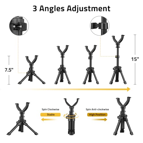 CVLIFE Shooting Rest Tripod 7.5-15 Inch with 360° V-Yoke for Rifles