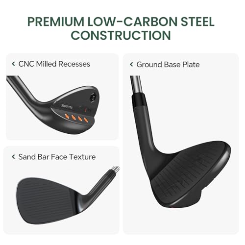 Black 70° Right-Hand Golf Wedge CNC Milled Spin Control Men Women