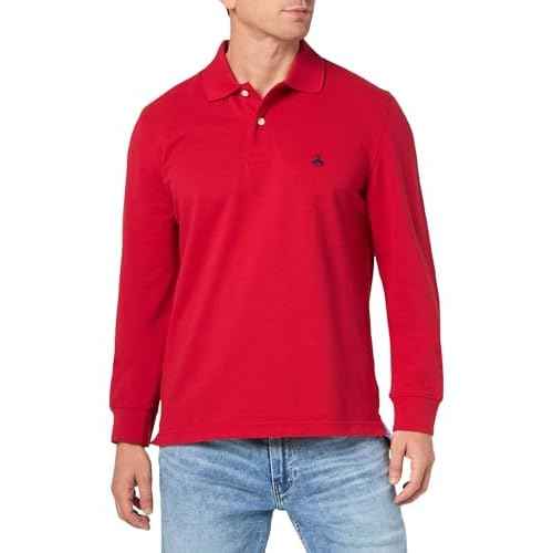 Brooks Brothers Men's Long Sleeve Cotton Pique Stretch Logo Polo Shirt