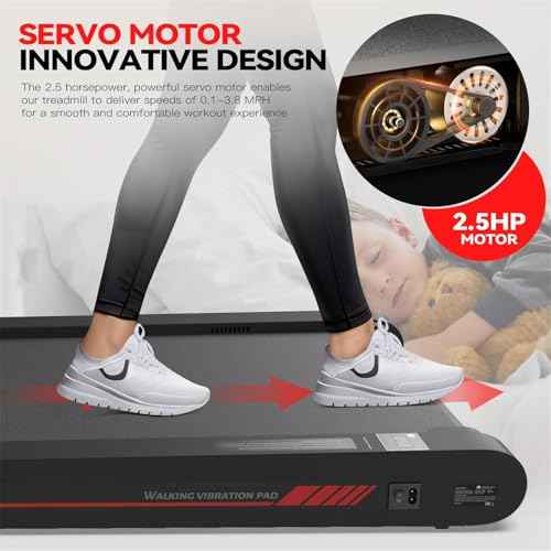 Sperax Walking Treadmill Pad with APP, 3 in 1 Under Desk Treadmill, 400W Low Noise Walking Vibration Pad with Remote Control,Portable Treadmills for Home Office