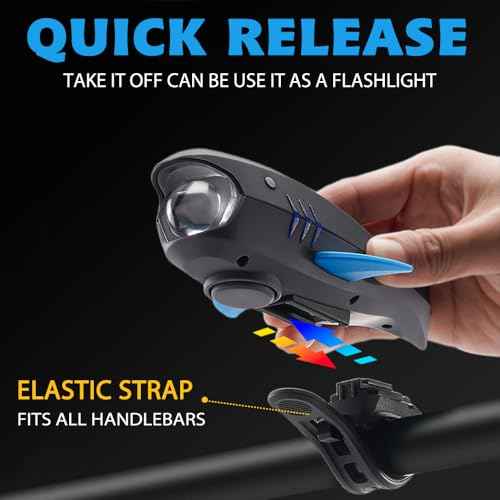 Bike Horn with Light, 120dB Electric Bicycle Bell & 400LM Rechargeable Headlight, IPX4 Waterproof Kids Bike Accessories for Boys/Girls, Scooters