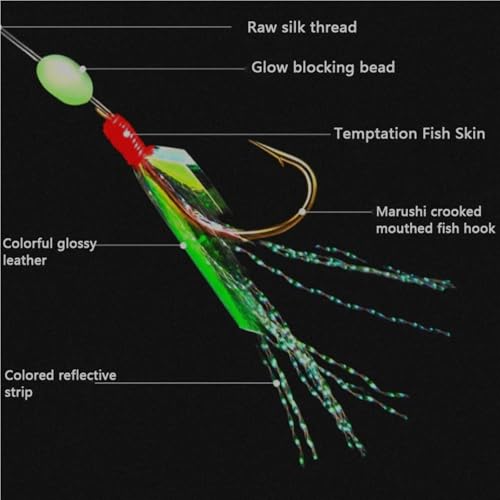 36-Piece Luminous Sabiki Fishing Rigs with Sharp Hooks for Saltwater & Freshwater