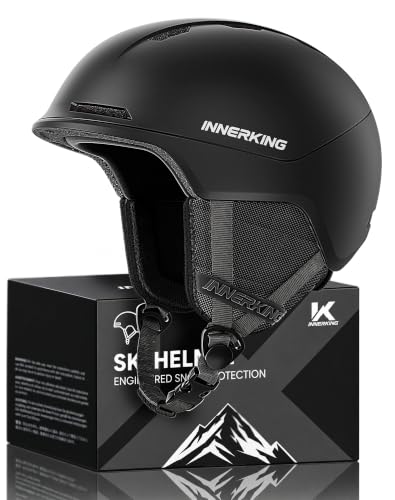 InnerKing Adult Ski & Snowboard Helmet Black Medium 360° Adjustable Fit