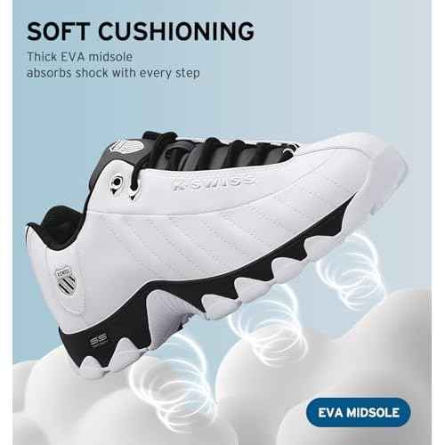 K-Swiss Men's ST329 CMF Sneaker, Wide Tennis Dad Walking Shoes Leather Upper
