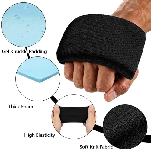 Black Gel Knuckle Guards for Boxing MMA Sparring Protect Your Hands - 2 Pairs