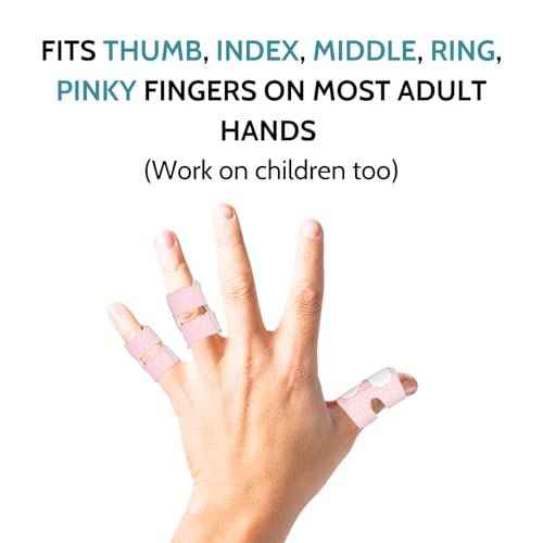 5 Pcs Thumb Finger Splint,Trigger Finger Splints,Finger Brace,Injured Mallet Finger,Broken Fingers Straightening,Pain Relief,Arthritis or Support for Fingers,Suitable for thumb, Index, Middle, Ring, Pinky Finger (Pink)