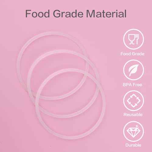 Tumbler Rubber Seal Replacement Compatible with Zak Designs Cup 12 & 15 Oz,Silicone Gasket O Ring Parts For Zak Water Bottle-6 Pack