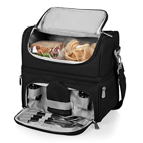 PICNIC TIME NCAA Nebraska Cornhuskers Pranzo Lunch Bag - Insulated Lunch Box with Picnic Set - Lunch Cooler Bag