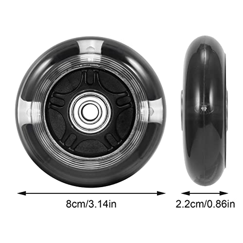 Blingbin LED Flash Scooter Wheels 80MM Replacement for Kids, Black
