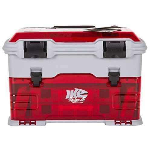 Flambeau Outdoors T5PW "IKE" Multiloader Tackle Box, Fishing Organizer with Tuff Tainer Boxes Included, Zerust Anti-Corrosion Technology - Translucent Red/Gray