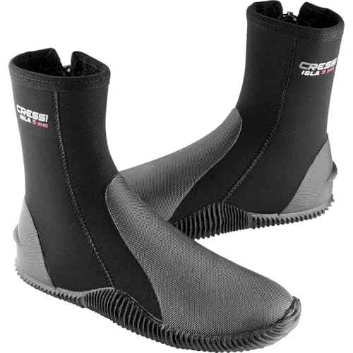 Adult Unisex Crew Water Boots for Scuba Diving, Surfing, Canyoning, 5 mm Neoprene Thickness - Isla: designed in Italy