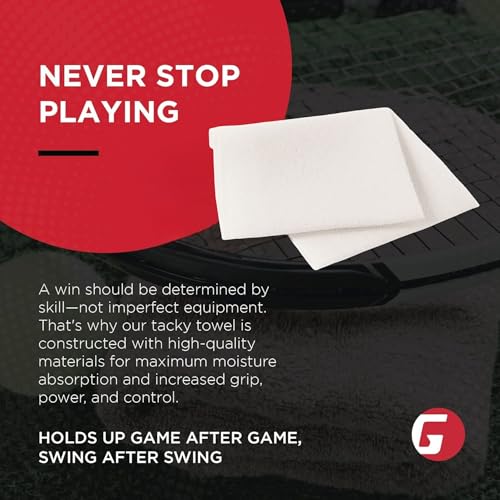 New Tacky Towel for Tennis & Pickleball - Non-Toxic Grip Enhancer, Anti-Slip Control, 8x5 Inch
