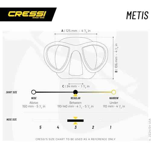 Adult Free Diving Photographer Low Volume Mask with Silicone Skirt- Metis by Cressi: Quality Since 1946