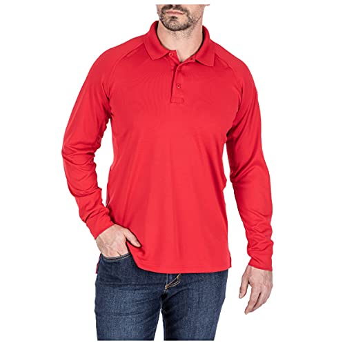 5.11 Tactical Men's Performance Long Sleeve Work Polo, 100% Polyester Fabric, Style 72049/72049T