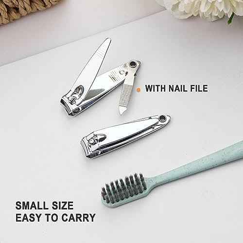 100 Pack Stainless Steel Nail Clippers Bulk, Bulk Nail Clippers with File for Homeless Individually Wrapped, for Homeless,Shelter, Air Bnb, Hotel (100 PCS)