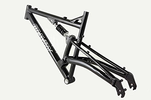 Gravity FSX 26 inch Wheel Aluminum Disc Brake Full Dual Suspension Bike Frame with Rear Shock (White, 17 inch = Small/Med fits* up to 5'8")