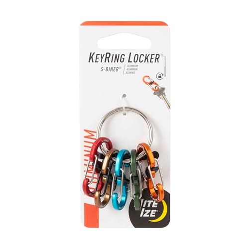 Small Aluminum Keyring Locker S-Biner Carabiner Set with 5 Assorted Colors