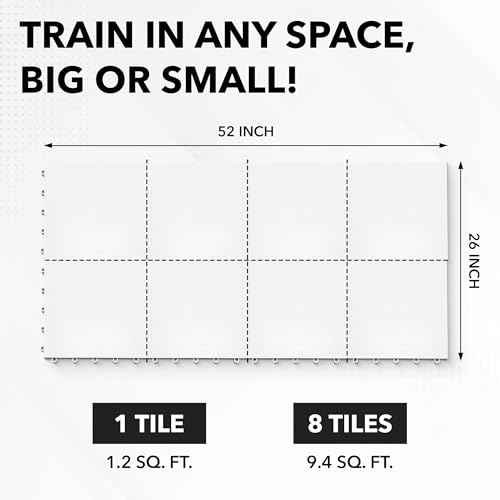 ACE HOCKEY Dryland Flooring Tiles for Hockey Training - 8-Pack Hockey Tiles (9.4 sqft) for Shooting, Passing, Stickhandling - Not Skateable Synthetic Ice Tiles for Hockey Practice