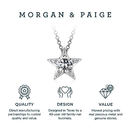 Silver Star Necklace - CZ Pave Star Pendant & Matching Earrings Set