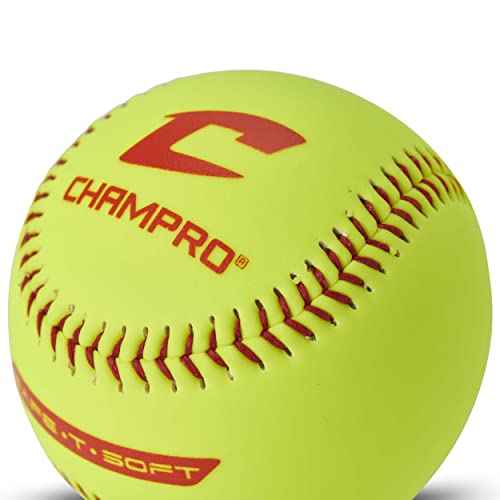 Champro Safe-T-Soft 10" Softballs with Durahide Cover, RIF 1, 12 Pack