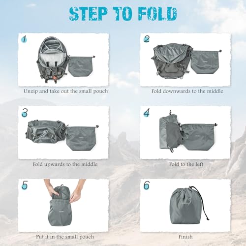 Lightweight Hiking Backpack 25L Foldable Outdoor Daypack for Men Women