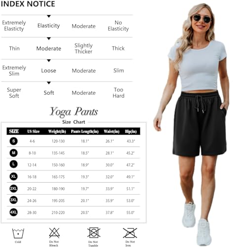 Women's Sweat Shorts Bermuda Long Athletic Casual Loose Plus Size Grey - Large