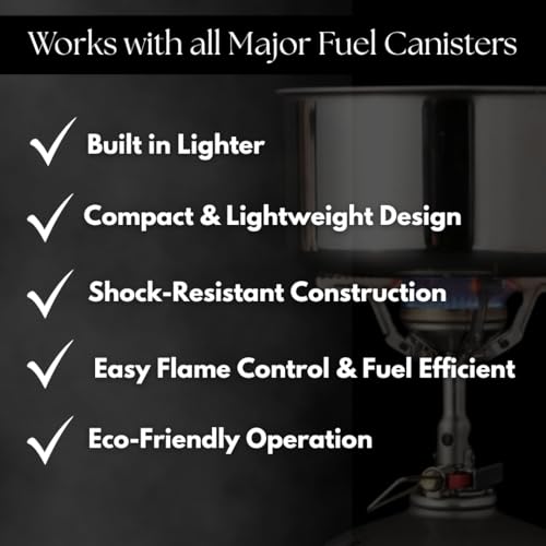 SOTO Amicus Camping Stove with Igniter, Wind-Resistant, Shockproof, Portable