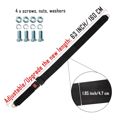 Universal Golf Cart Seat Belt Kit - Adjustable 63 Inch Safety Straps for Vehicles