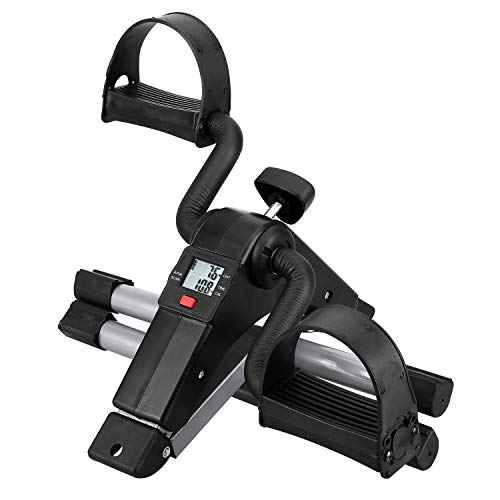 Folding Pedal Exerciser, Mini Under Desk Bike - Portable Foot Hand Cycle Peddler Machine Bicycle Exerciser for Arm Leg While Sitting