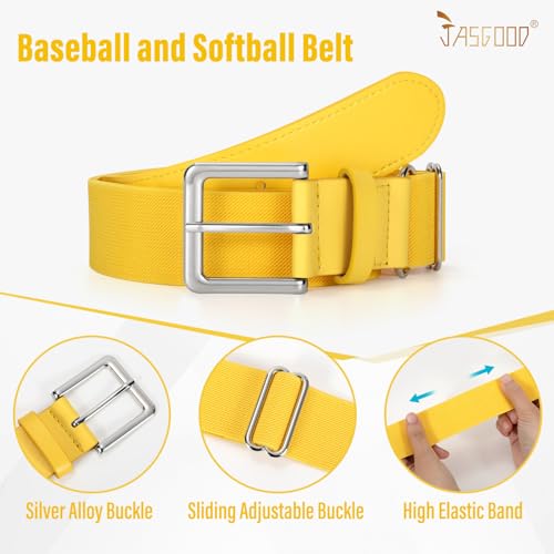 Youth Baseball Socks and Belt Set - Yellow Elastic Belt for Men and Youth