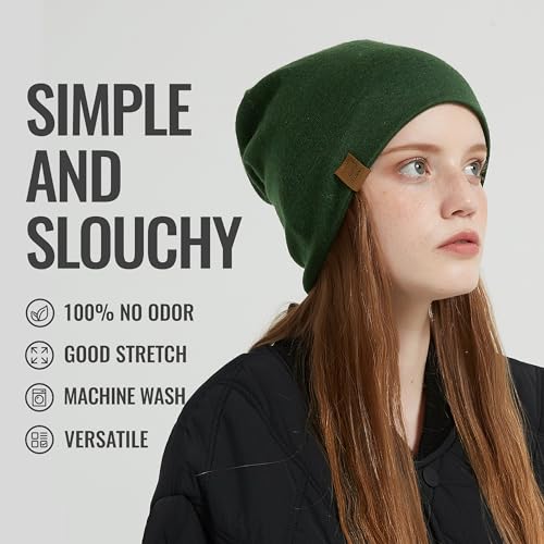 ACUSHLA 100% Merino Wool Cuff Beanie for Men & Women Knitted Winter Hat Unisex Watch Cap Skull Wrap for Cold Weather