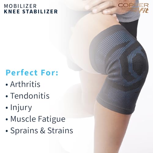 Copper Fit Mobilizer Knee Sleeve L/XL Compression Support Brace for Recovery & Pain Relief