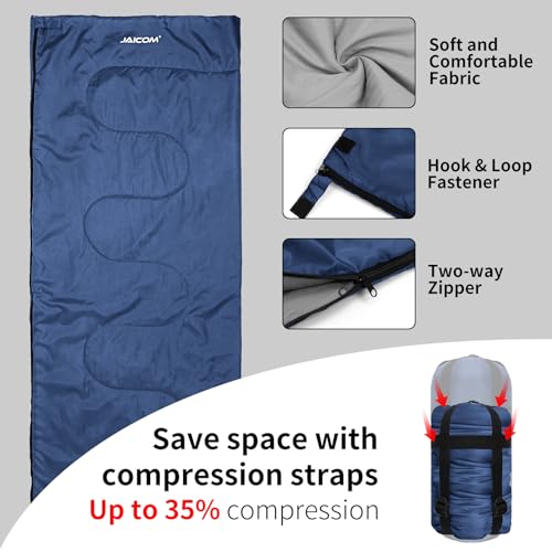 Lightweight Sleeping Bag, 3 Season Ultralight Backpacking Sleeping Bag - Compact Comfortable Waterproof for Outdoor, Camping, Traveling, Summer, Hiking