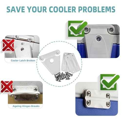 Cooler Hinge and Latch Replacement Kit for Igloo,Repair and Replace Cooler Components,4 Hinges and 2 latches