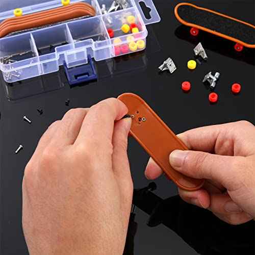 5 Packs DIY Mini Finger Skateboard Fingerboard Kit with Box and Replacement Accessories for Teens Adults Fingertip Movement Novelty Toys