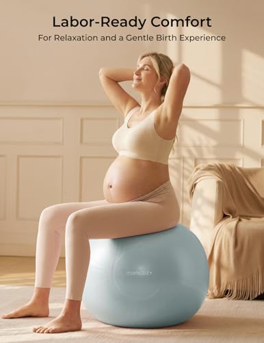 Momcozy Pregnancy Yoga Ball Set with App Courses - Glacier Blue