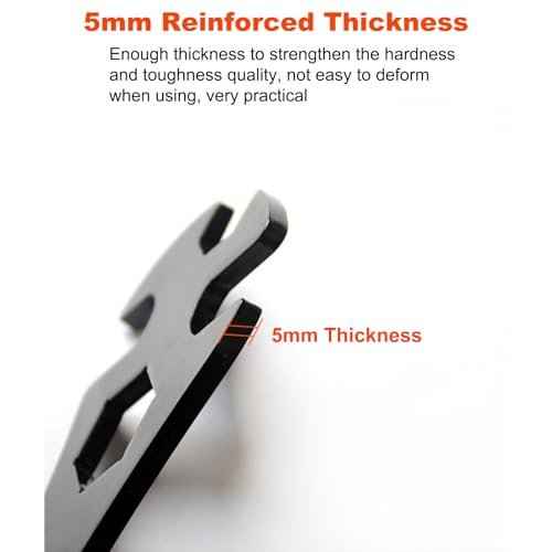 15mm Bike Pedal Wrench Removal Tool, Long Lever Bicycle Pedal Spanner, 15mm/16mm/24mm Openings (3-in-1)