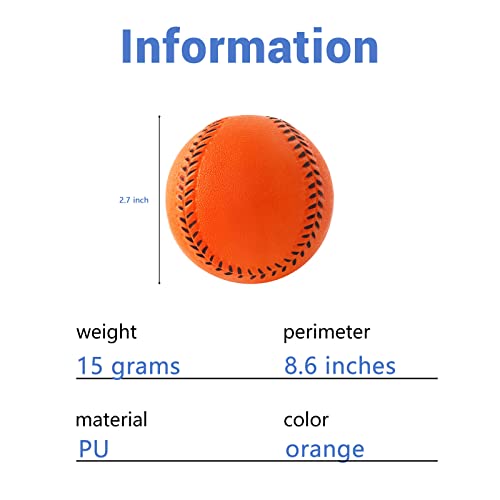 Orange Foam Baseballs 12 Pack for Kids Regulation Size Soft Training Balls