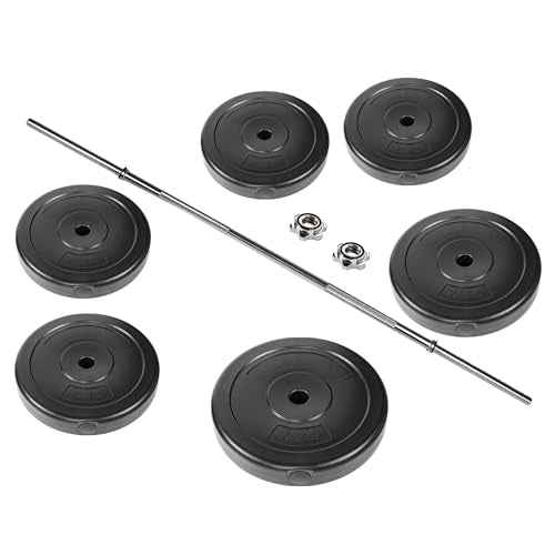 Fitvids Vinyl Standard 1-Inch Plate Weight Plate for Strength Training and Weightlifting, Pairs or Sets