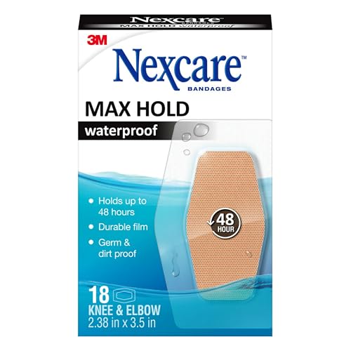 18 Pack Waterproof Bandages Max Hold Skin Fit for Knee & Elbow