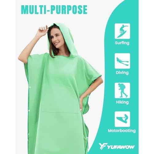 Men Women Hooded Towel Changing Wearable Cloth Swimsuit Bikini Coverup Dry Robe Bathing Swim Parka Jacket Suit Dress Wrap Plus Size for Beach Hiking Pee Surf Board Pool Shower