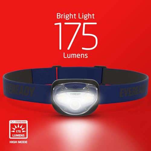 Eveready LED Headlamp 200 Lumens IPX4 Water-Resistant, 2 Pack