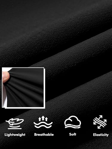 Runcati Men's Golf Pants Stretch Dress Work Slacks 42W x 30L Black