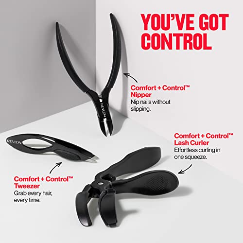 Revlon Comfort and Control Tweezer, Easy to Use Eyebrow Tool with Wide Grip, 1 count